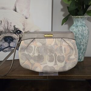 Coach Signature Pleated Medium Wristlet